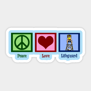 Peace Love Lifeguard Sticker